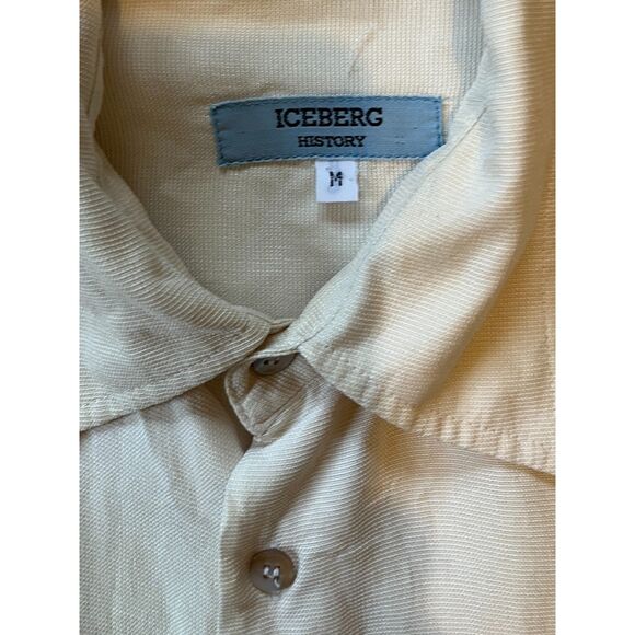 Vintage ICEBERG Cream Silk Winnie The Pooh Button Up Top Shirt  Mens Size Medium - Picture 5 of 13
